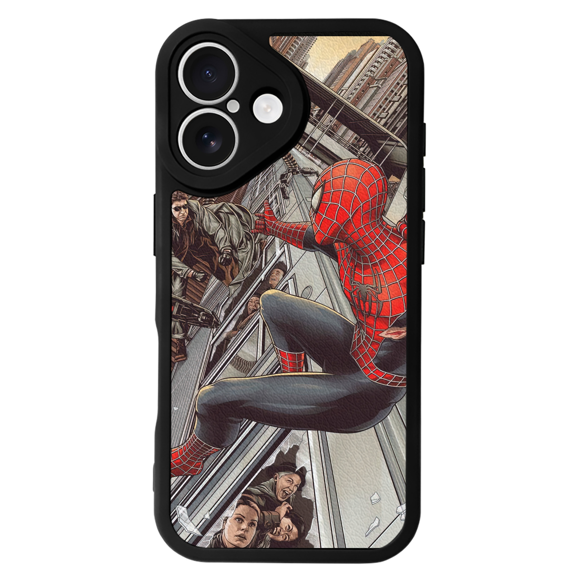 Spider Man スパイダーマン 【iPhone 16シリーズ対応】シリコンスマホケース（レザー調） 材質：シリコン